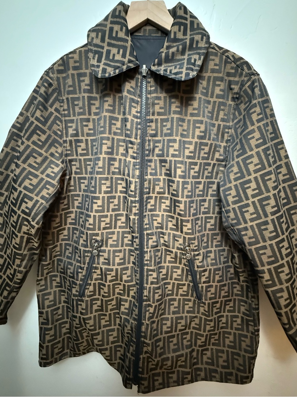 VTG FENDI ZUCCA FF MONOGRAM REVERSIBLE ZIP 90’s JACKET